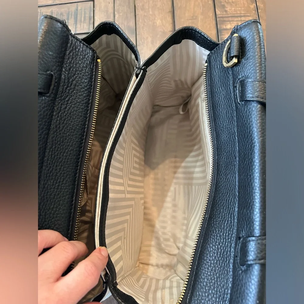 kate spade Blue, Black & White Leather Top-Handle Satchel - Picture 8 of 15